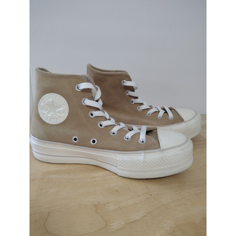 Converse Chuck Taylor All Star Lift Platform Suede Khaki A03250C Size 7 US